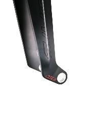 Fourche carbone ICE SWAT 2.0 TAPERED 20'' Axe Ø 20mm , Noire decal noir/ rouge + adaptateurs Ø 10mm 