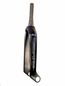 Fourche carbone ICE SWAT 2.0 TAPERED 20'' Axe Ø 20mm , Noire decal sable + adaptateurs Ø 10mm 