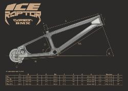 Cadre BMX carbone ICE RAPTOR CITRIK RS Lime/ Noir PRO 3XL