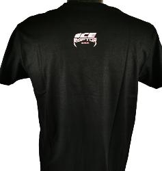 T-Shirt manches courtes ICE RAPTOR noir logo blanc et rouge L