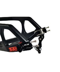 Cadre BMX carbone ICE RAPTOR Noir Mat / Rouge avec système IRC / PRO XXL