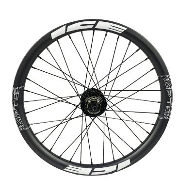 Roue arrière ICE RAPTOR 20'' Carbone Noire logo Blanc - Moyeu HACKER X 10-15