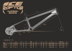 Cadre BMX carbone ICE RAPTOR Grey/Sand avec système IRC / Pro 3 XL