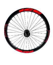 Roue Avant ICE RAPTOR 20" Carbone Noire / Rouge - Moyeu ICE TANK Ø20 mm