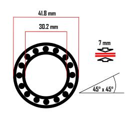 Roulement annulaire 1-1/8" FIRST (30.2 x 41.8 x 7) - 45°/45°