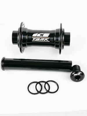 Moyeu Avant BMX ICE TANK Ø 20mm 28 Trous Noir (+ AXE 20mm / 114 mm + 3 SPACERS)