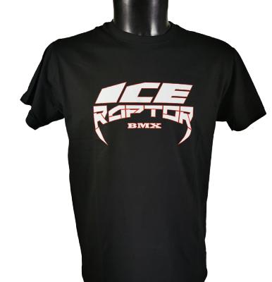 T-Shirt manches courtes ICE RAPTOR noir logo blanc et rouge XS