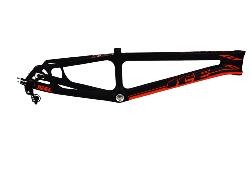 Cadre BMX carbone ICE RAPTOR Noir Mat / Rouge avec système IRC / PRO XXL