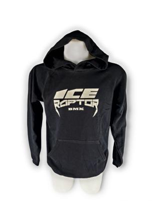 Sweat à capuche ICE RAPTOR NOIR logo sable (12-13 ans)