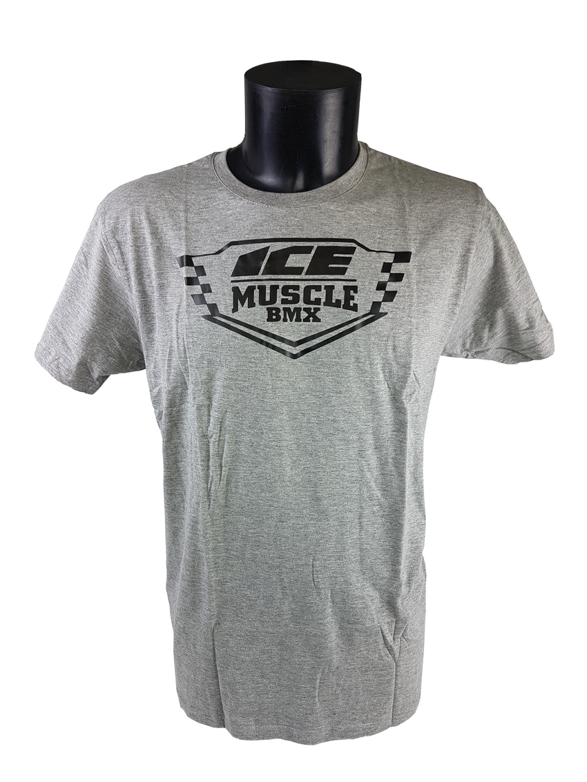 T-Shirt manches courtes ICE GRIS LOGO "MUSCLE RACING" NOIR (XXL)