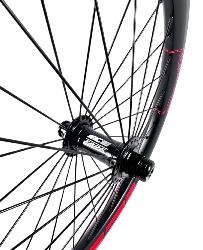 Roue Avant ICE RAPTOR 20" Carbone Noire / Rouge - Moyeu ICE TANK Ø20 mm