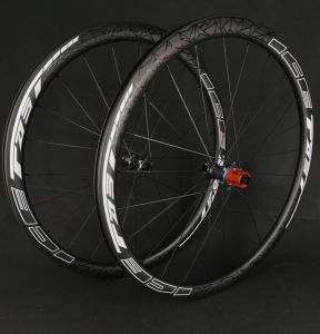 Paire de roues ICE SATURN Route 38 mm disk 12 x 100 mm / 12 x142mm SHIMANO moyeux YUNIPER Noire  (tu