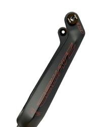 Fourche carbone ICE SWAT2.0 TAPERED 20" Axe Ø 20mm, Noire decal rouge +adaptateurs Ø 10 mm