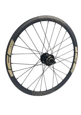 Roue Arrière ICE T-REX Carbone Disc 20" x 1-3/8 + Moyeu ICE HACKER Disque 28T logo sable