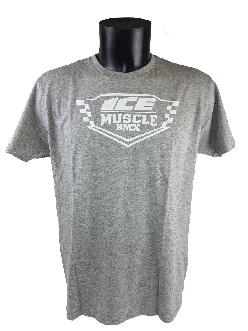 T-Shirt manches courtes ICE GRIS LOGO "MUSCLE RACING" BLANC (XL)